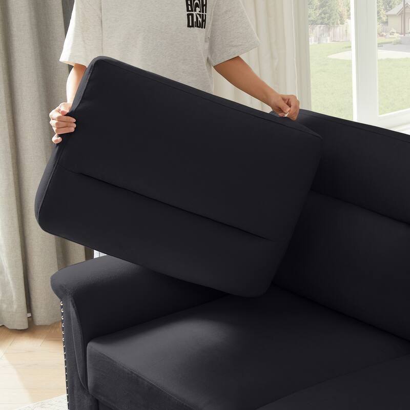 Modular Sectional Sofa, 102 Inch L Shaped Couch Set for Living Room, 3-Seater Comfy Cloud Couches with Ottoman, DIY Combination