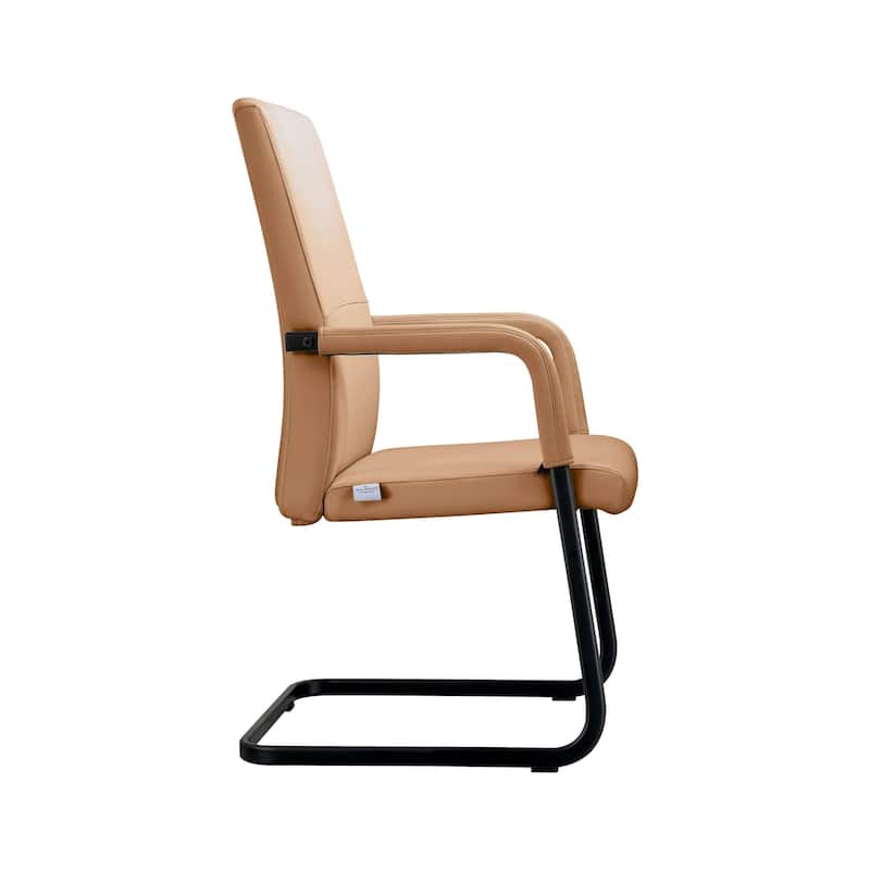 LeisureMod Evander Modern Faux Leather Office Chair with Aluminum Frame