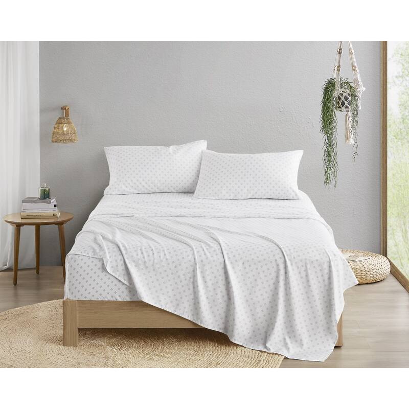 Chelsea Square Reese Chambray Print Microfiber Comforter Set with Bed Sheets