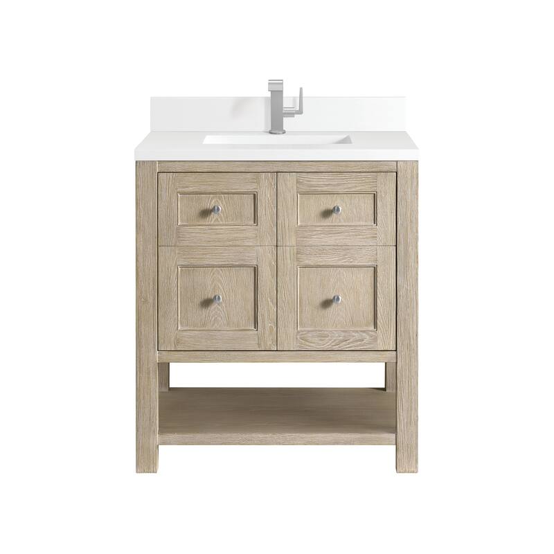 James Martin Vanities Breckenridge 30" Single Vanity, Whitewashed Oak - White Zeus - Single Hole