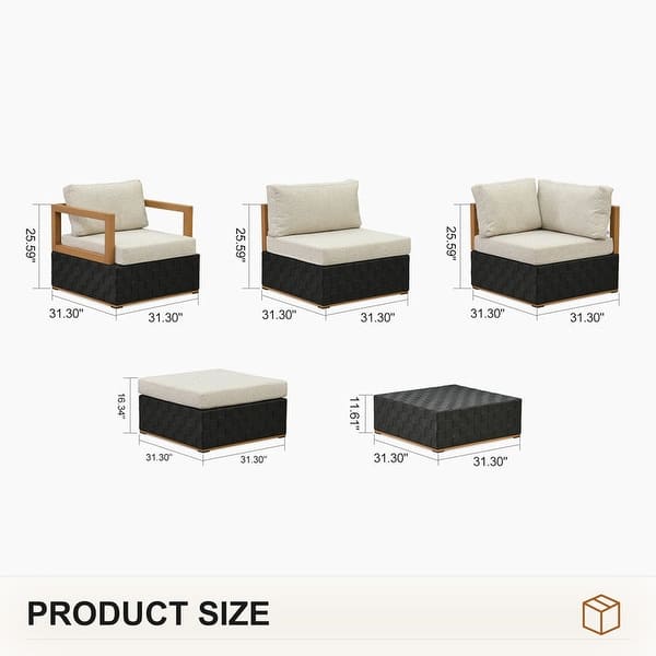 dimension image slide 8 of 14, PURPLE LEAF GLFSF Black sofa with white seat Outdoor Couch for Yard Porch Deck Patio Conversation Sets