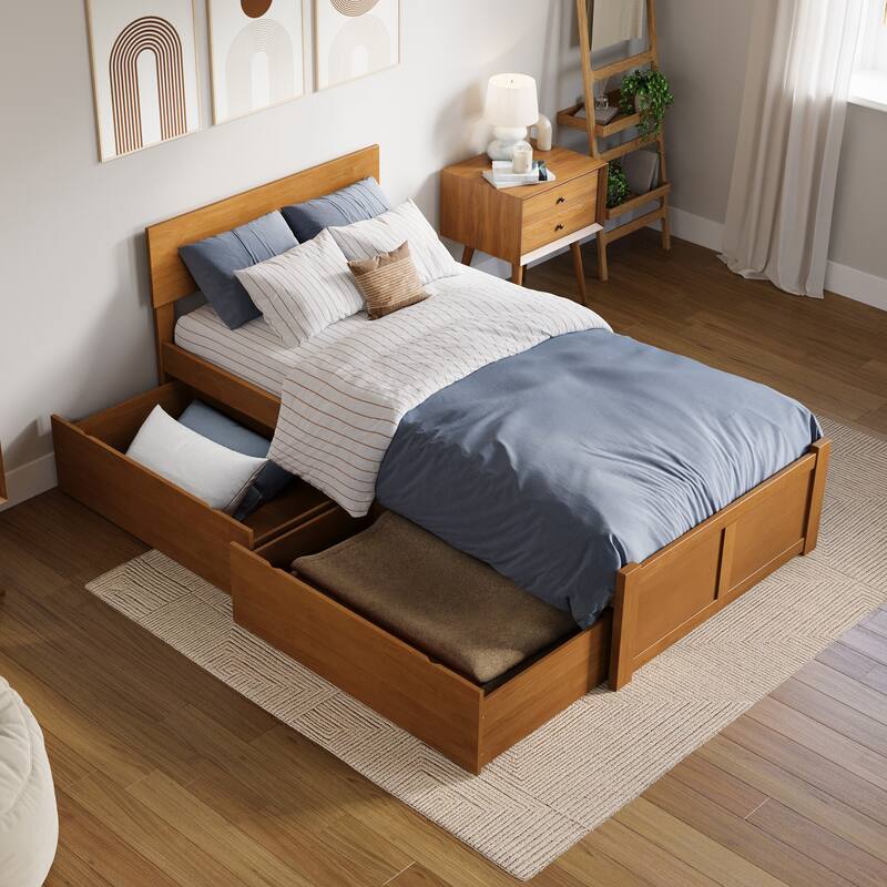 Orlando Platform Bed with Footboard and Storage Drawers
