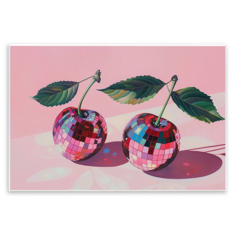 Stupell Disco Ball Cherry Pair Wall Plaque Art Design By LSR Creative Studio - 15 x 10