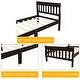 preview thumbnail 9 of 7, Twin Size Wooden Platform Bed with Hollow Headboard/Wood Slat Support/Footboard