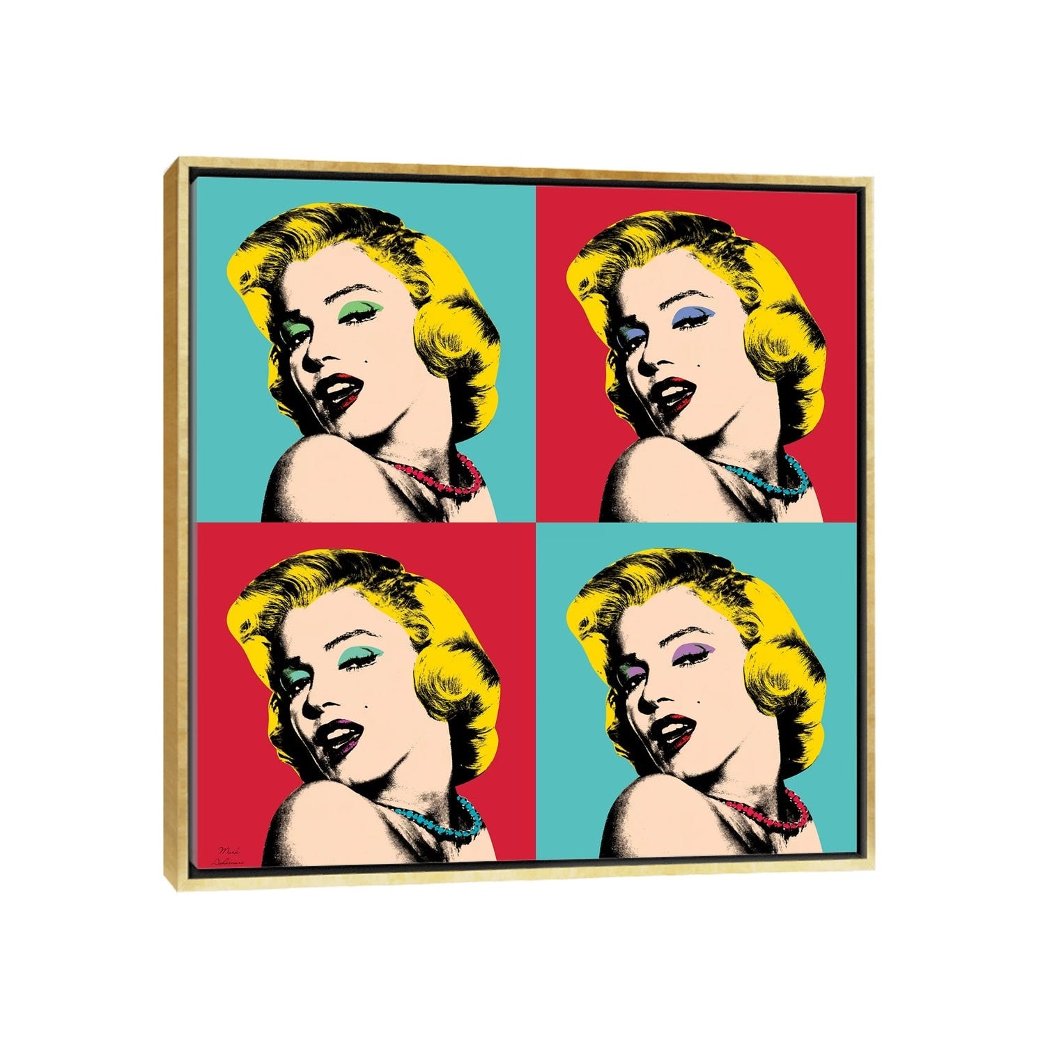 iCanvas Marilyn Monroe Pop Art by Mark Ashkenazi Framed Canvas