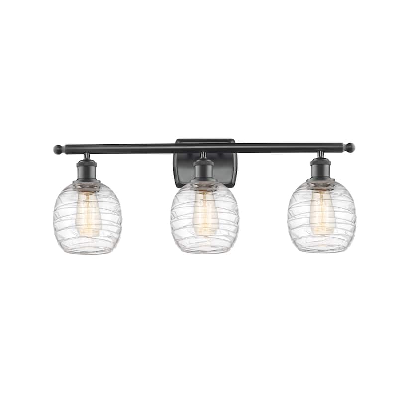 Innovations Lighting 516-3W-11-26 Belfast Vanity Belfast 3 Light 26" - Matte Black / Deco Swirl