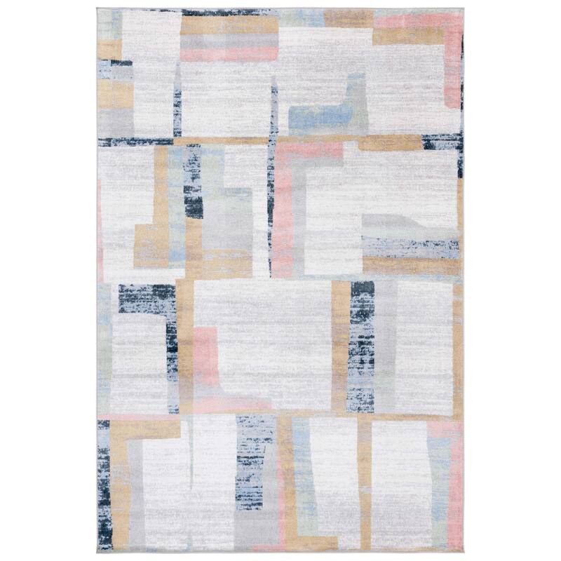 SAFAVIEH Bayside Machine Washable Shereen Mid-Century Modern Abstract Rug