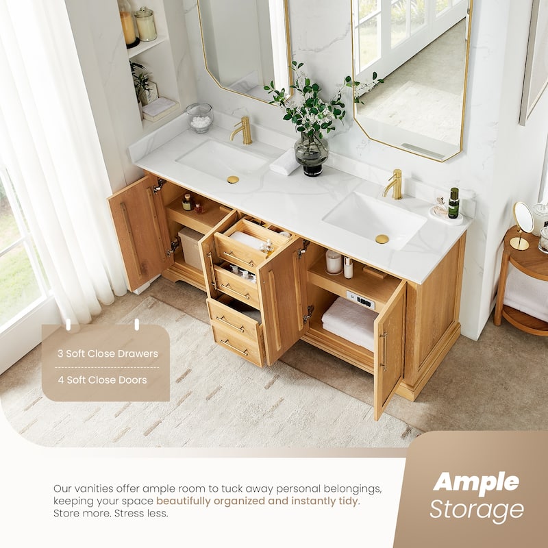Tokyo Bath Vanity with Quartz Stone Top without Mirror