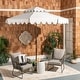 preview thumbnail 2 of 19, SAFAVIEH Outdoor Living Venice 9Ft Round Double Top Crank Umbrella White/Black