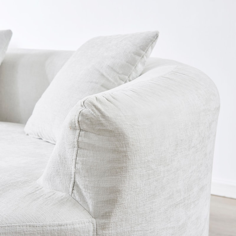 111.02" Curved Chenille Sectional Sofa, No Assembly Required