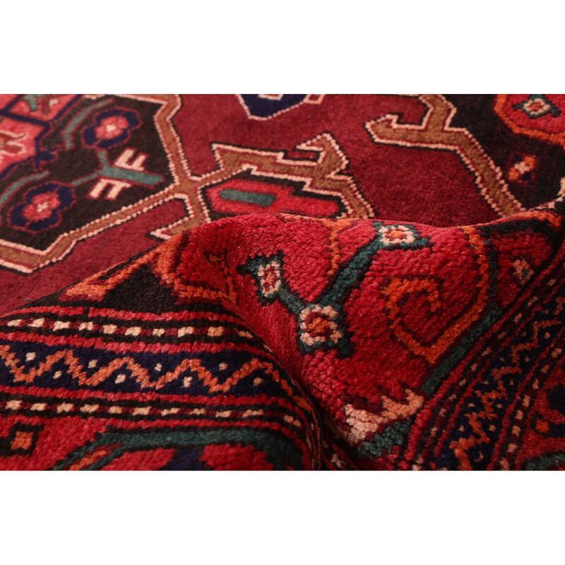 ECARPETGALLERY Hand-knotted Anatolian Dark Red Wool Rug - 3'7 x 7'0