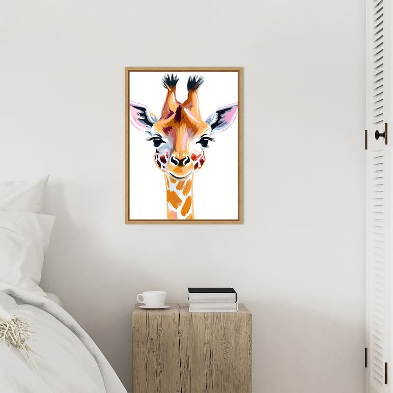 Giraffe by Ohkimiko Framed Canvas Wall Art