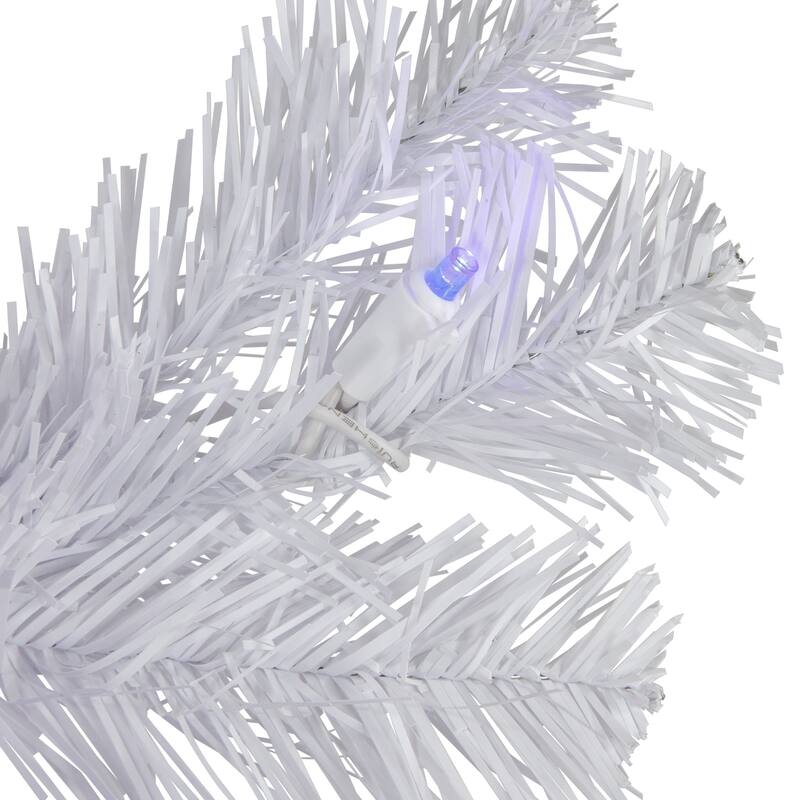 7.5' White Winston Pine Artificial Christmas Tree - Multi LED Lights - 7.5 Foot