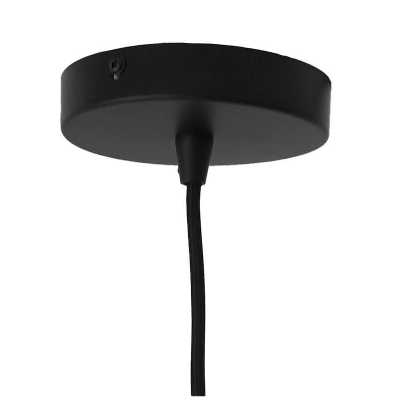 Teen Black Modern Pendant Light with Ribbed Glass Shade