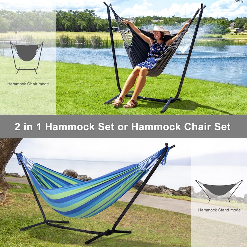 10.7 ft. 2-Person Brazilian-Style hammock with Stand - Convertible