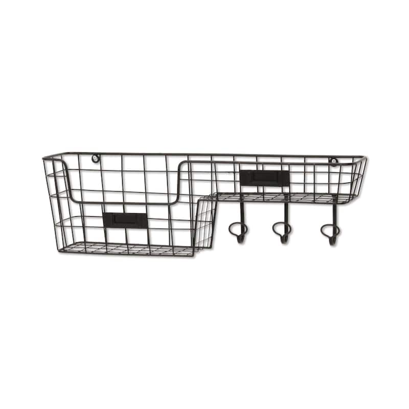 Metal Wall Hook and Shelf Organizer - 22"
