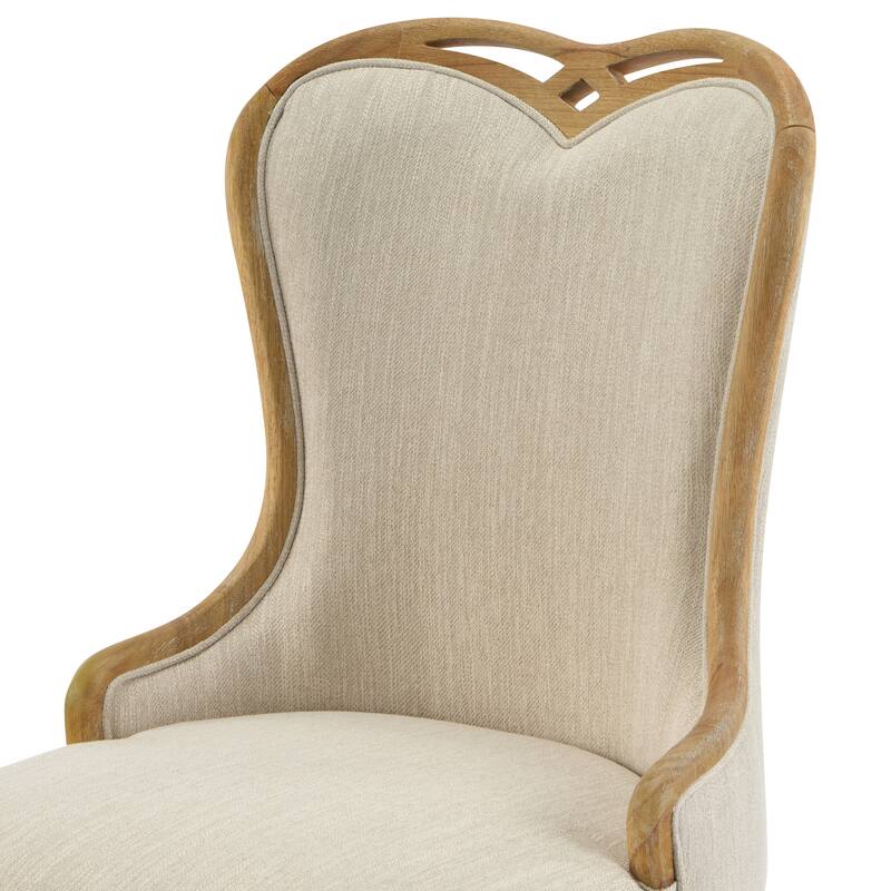 Christopher Knight Home - Evadne Rubberwood Wing Back Upholstered Dining Chair Set