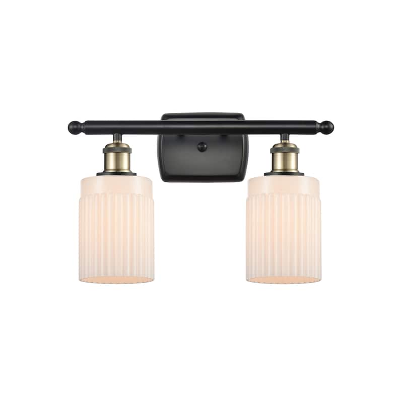 Innovations Lighting Hadley 2 Light 16" Wide Bathroom Vanity Light - Black Antique Brass / Matte White