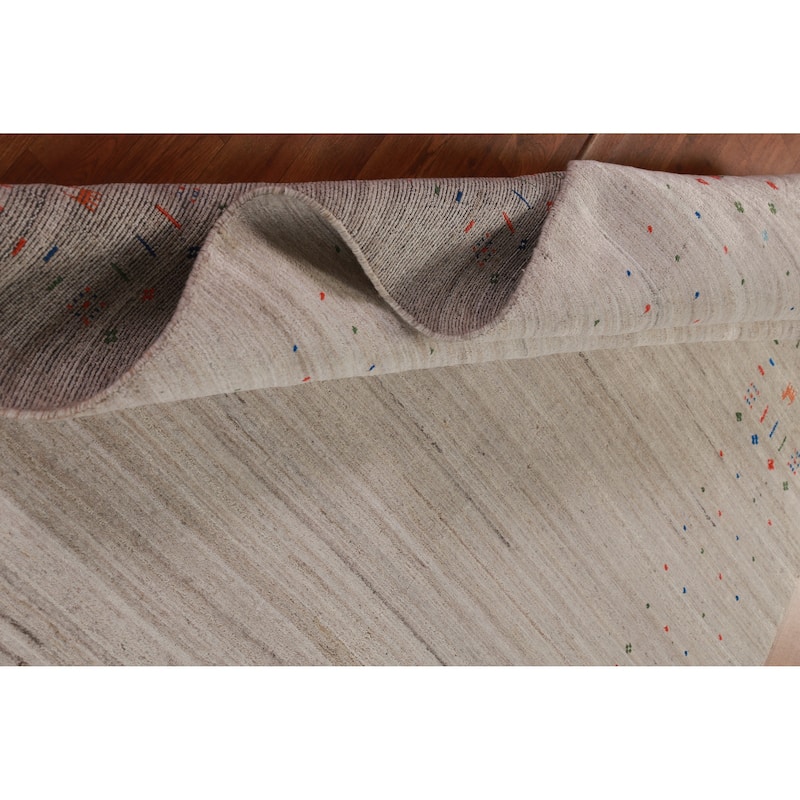 Tribal Gabbeh Oriental Area Rug Hand-Knotted Wool Carpet - 5'9"x 9'0"