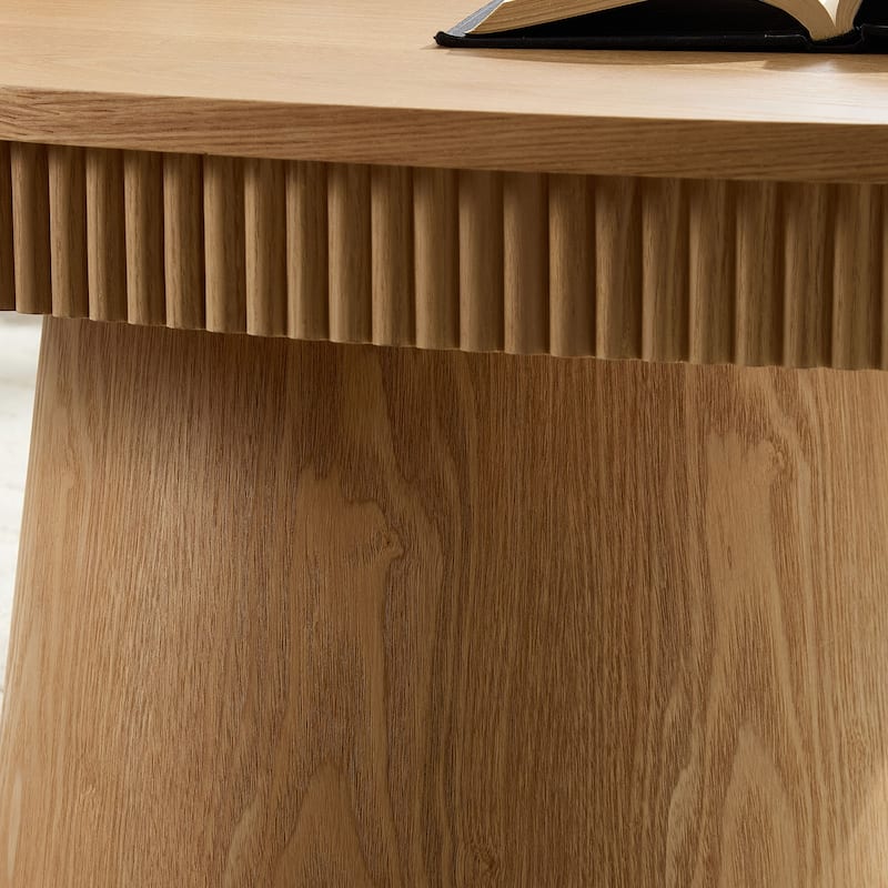 GDF Studio - Lupine Modern Oval Wood Drum Coffee Table