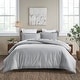 preview thumbnail 13 of 34, Superior Melange Flannel Cotton Two-Toned Brushed Duvet Cover Set Grey - King - Cal King