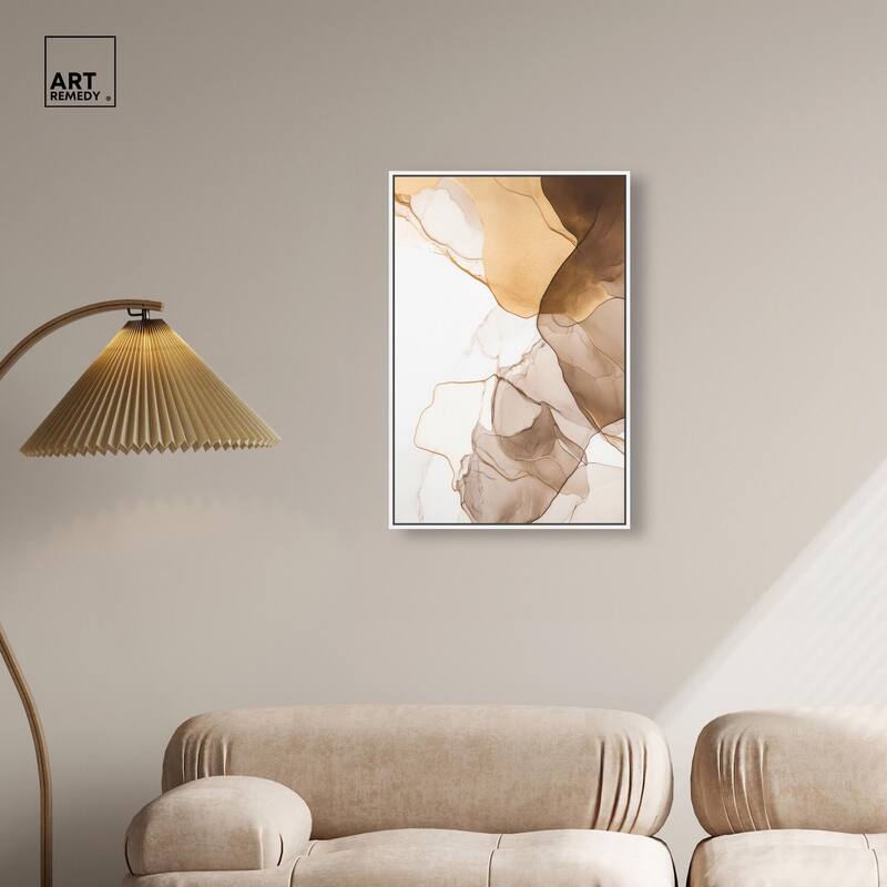 Sepia Silk Streams Canvas by Art Remedy