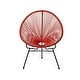 preview thumbnail 13 of 24, Vinyl Cord, Indoor and Outdoor Acapulco Chair - Set of 3 Red