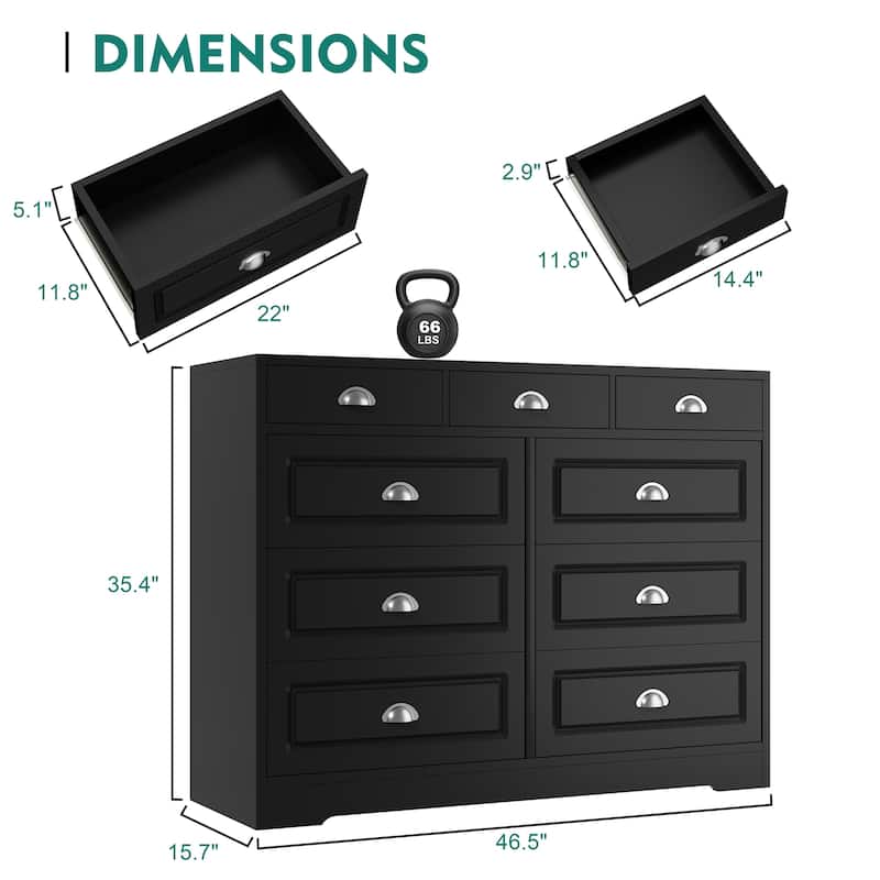 Futzca 9-Drawer Storage Dresser – Tall Entryway Organizer