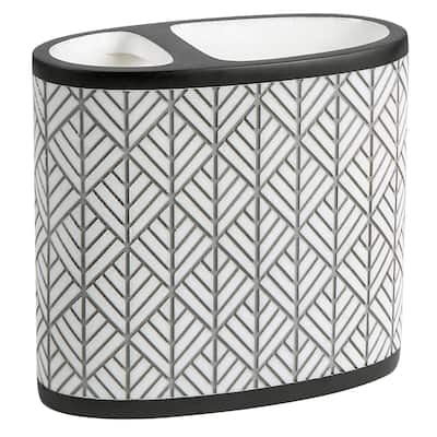 Shelby Resin Toothbrush Holder - White/Black