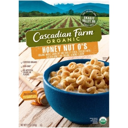 Cascadian Farm Organic Cereal - Honey Nut Os - Case of 12 - 9.5 oz