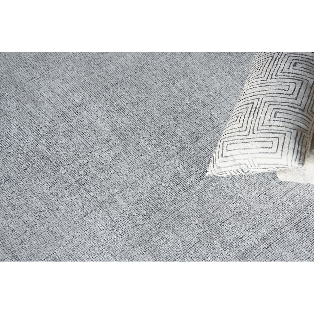 Exquisite Rugs Poliforma Handmade Handloomed Polyester Charcoal Area Rug