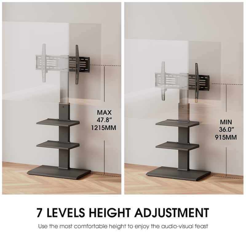 FITUEYES White Metal Base TV Stand for 32-75 inches TVs