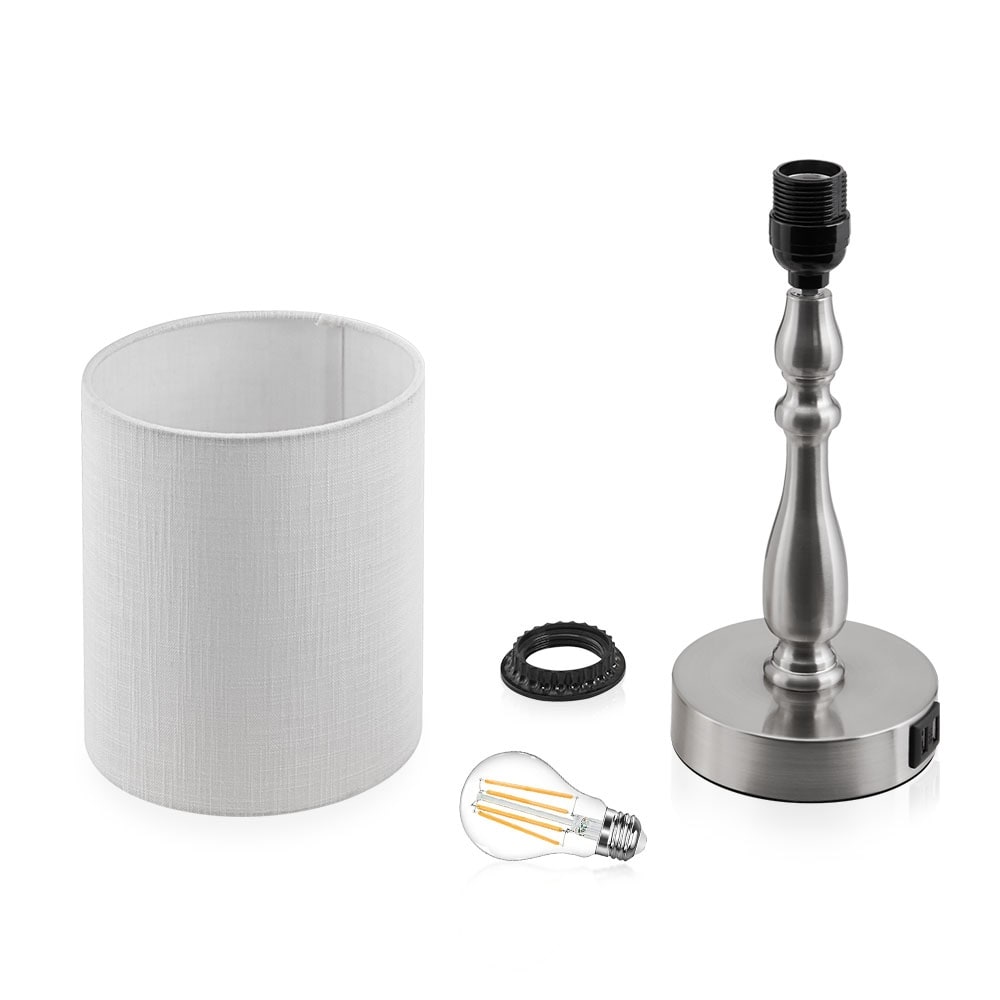 3 Way Dimmable Touch Control Small Table Lamp with 2 USB Port
