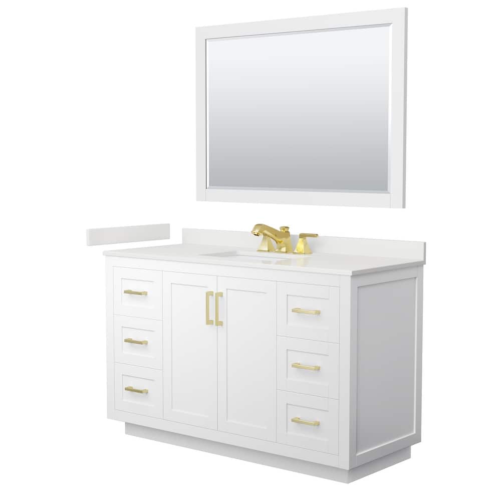 Miranda 54-inch Single Vanity, Quartz Top, 46-inch Mirror