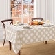 preview thumbnail 1 of 13, Falling Leaves Jacquard Tablecloth Taupe - 60x102