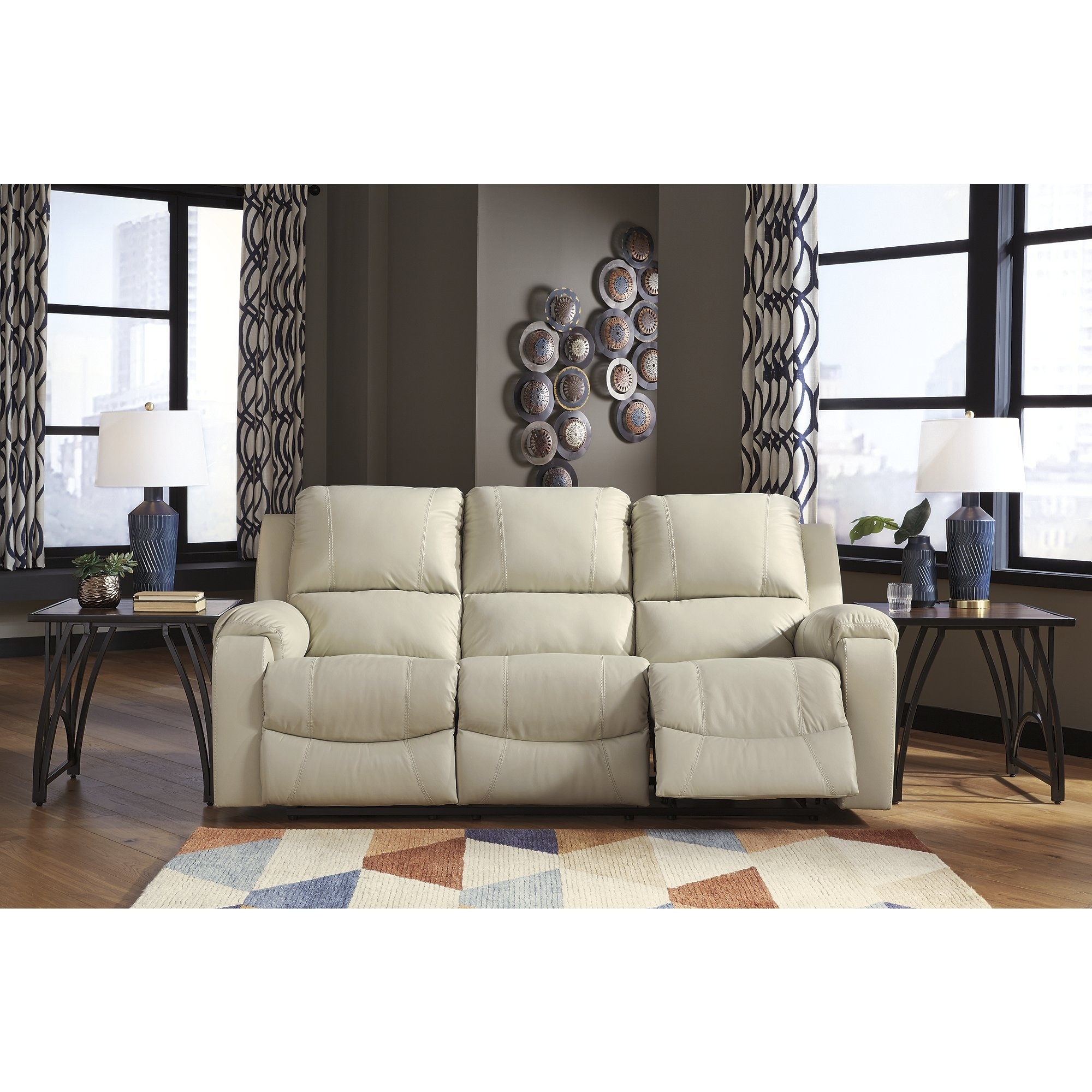 Rackingburg Contemporary Vanilla Reclining Power Sofa On Sale