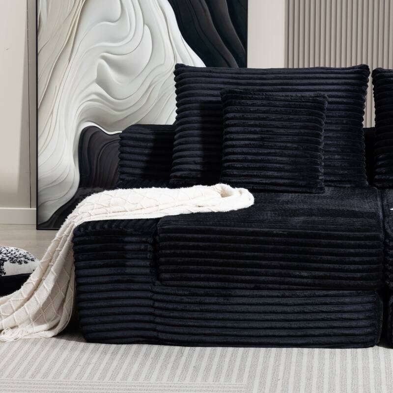 Double Chaise Lounge Sofa, Cloud Plush Sofa Bed, Upholstered Boneless Cloud Sofa Deep Seat, Sleeper Loveseat Chair