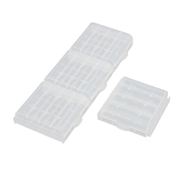 4Pcs Transparent Storage Case Plastic Battery Holder Organizer for AA Batteries