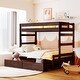 preview thumbnail 10 of 16, Twin over Full Wood Bunk Bed with Full-length Guardrail,2 Drawers and Headboard and Footboard Espresso