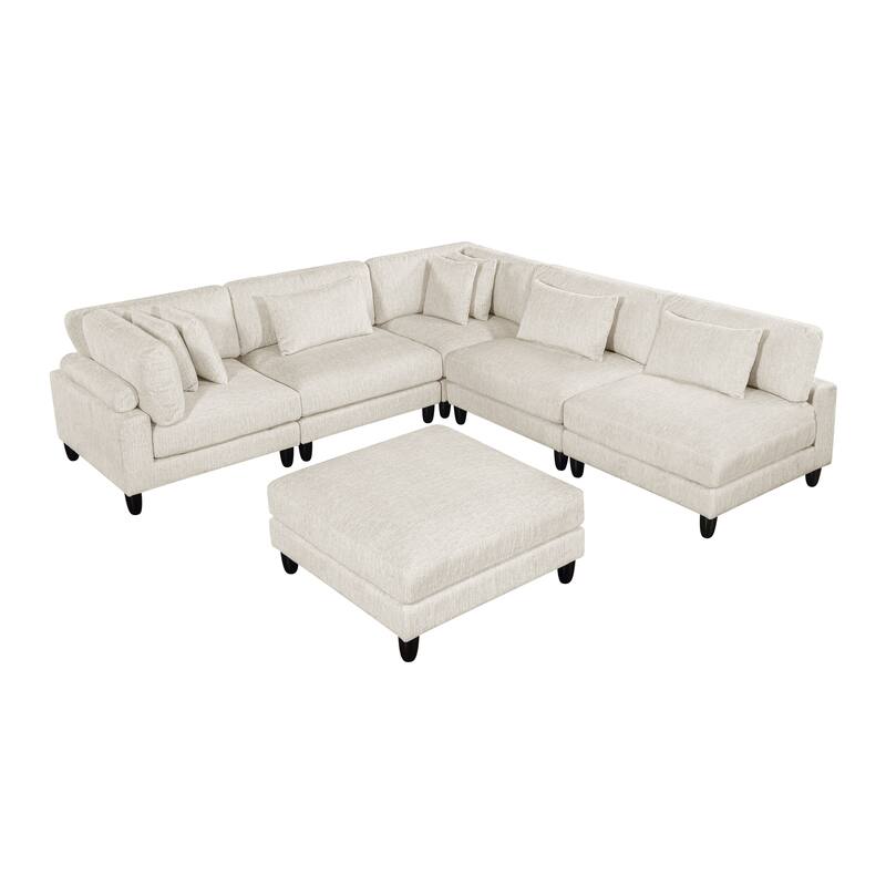 Jonas 6-Piece Modular Sectional Sofa with Ottoman