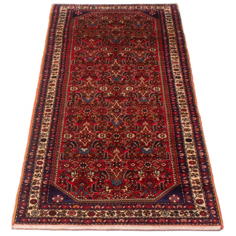 ECARPETGALLERY Hand-knotted Andelz Red Wool Rug - 3'8 x 9'6