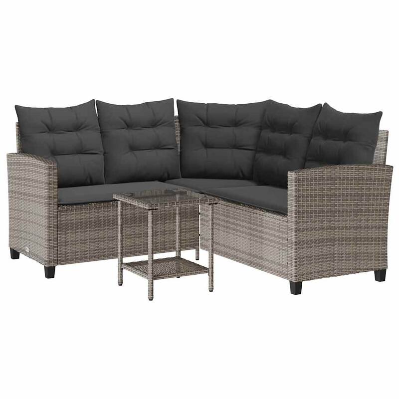 vidaXL Garden Sofa 2-Seater Outdoor Sofa Poly Rattan - 57.5 x 57.5 x 29.9 in
