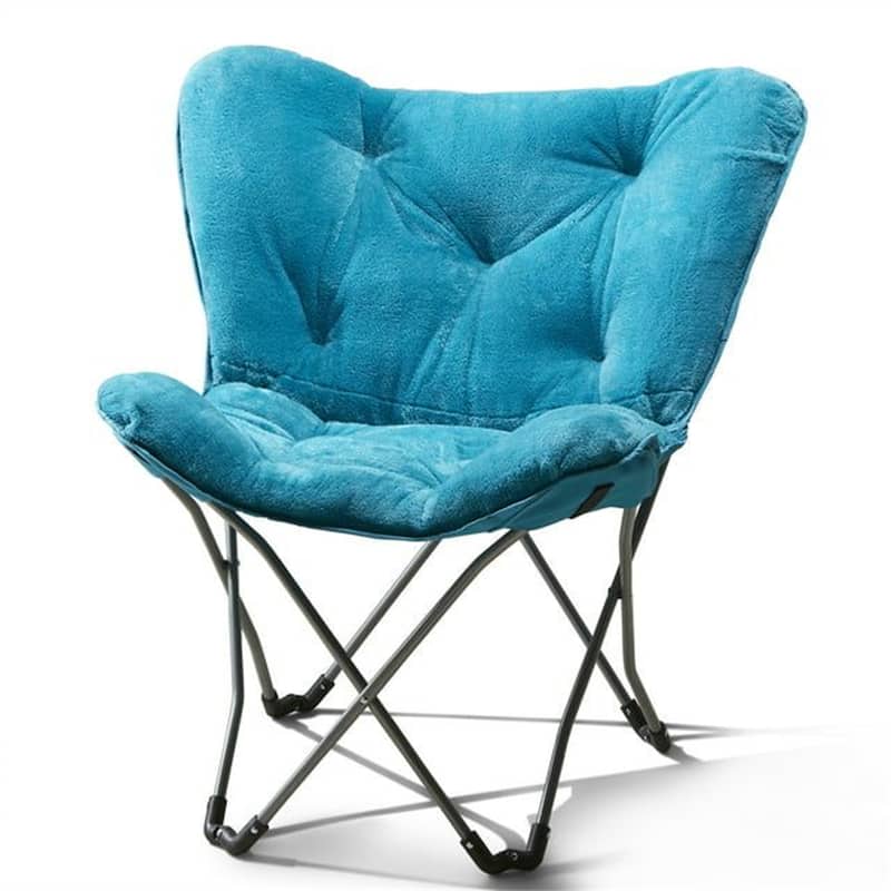 Comforts Adult Folding Butterfly Chair - Portable, Soft Cushioned & Space-Saving - Blue