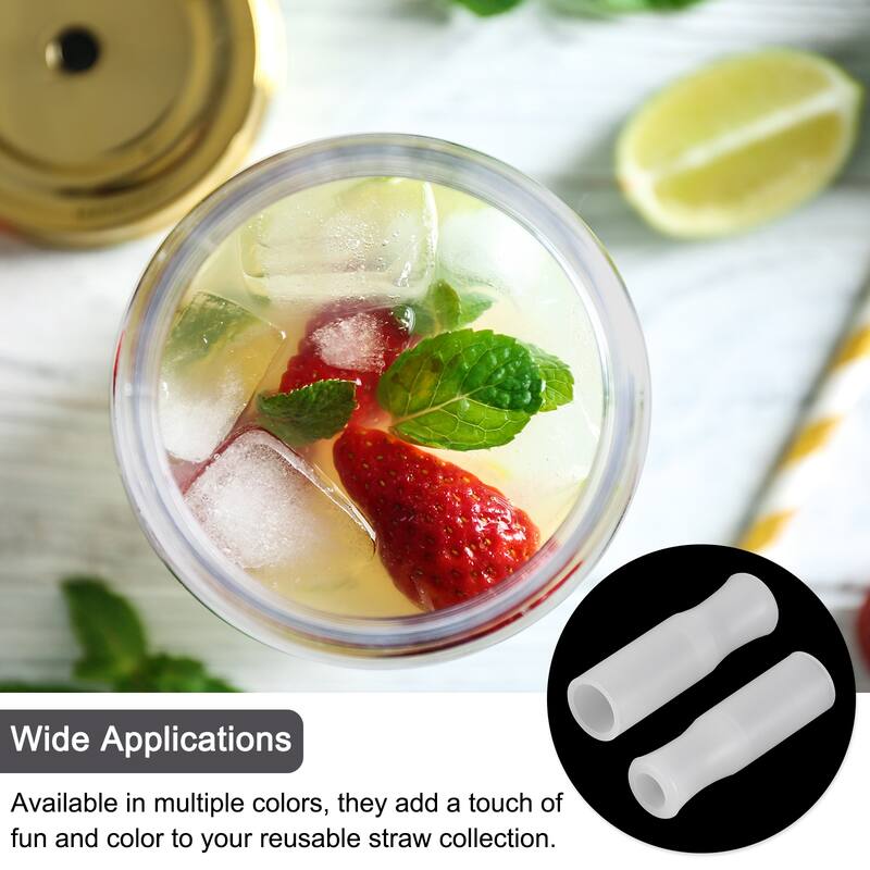 16pcs Silicone Straw Tips for 1/3 Inch OD Stainless Steel Straws
