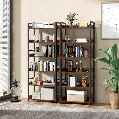 1/2 pcs Bookshelf Display Shelves Storage Rack Metal Frame w/ Hooks