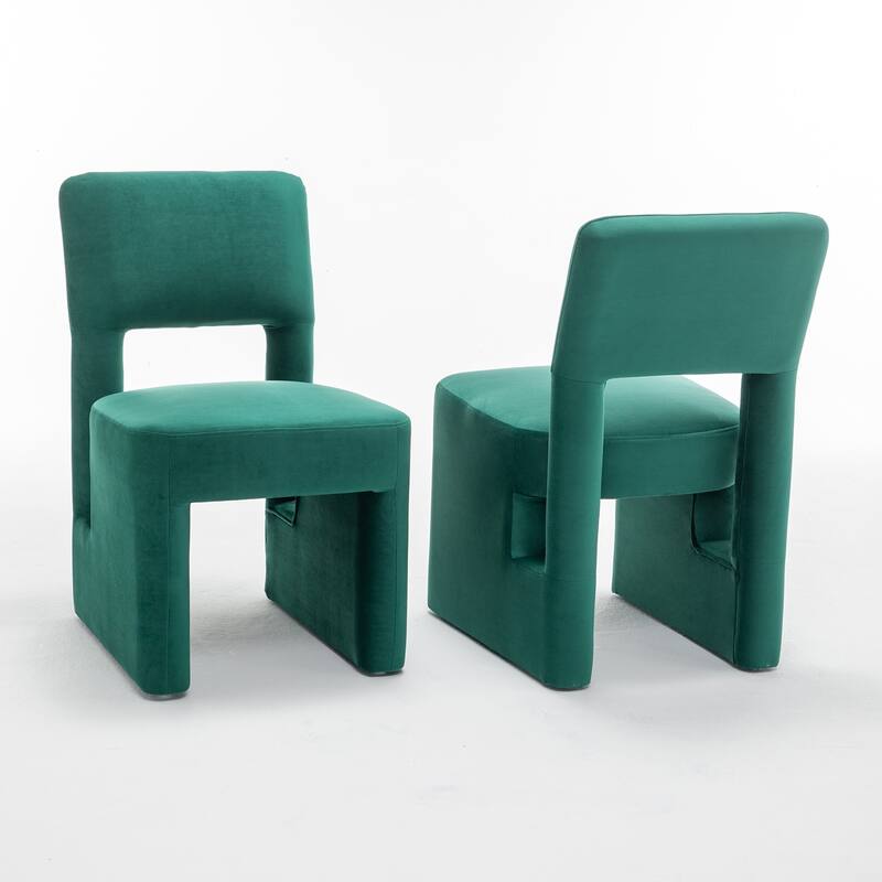 SEYNAR Modern Velvet Upholstered Armless Dining Chair Set of 4