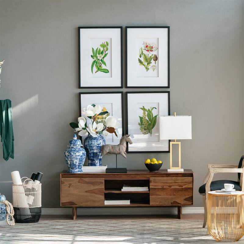 Set of 4 Botanical Flower Wall Art