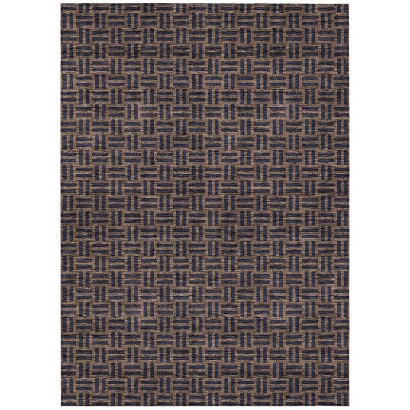 Machine Washable Indoor/ Outdoor Chantille Contempory Crosshatch Rug