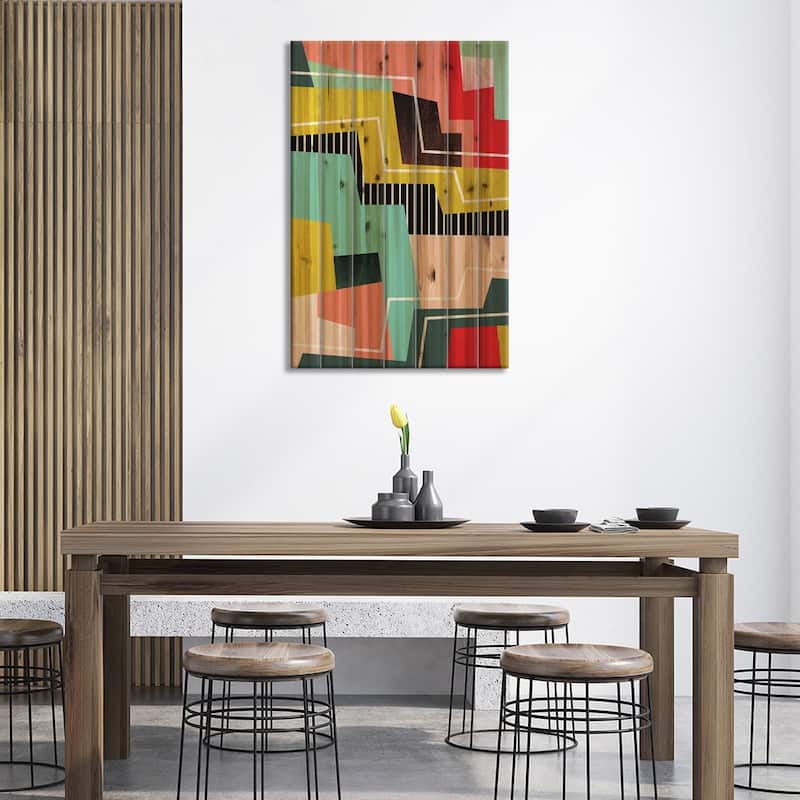 Color Block I Print On Wood by Susana Paz - Multi-Color