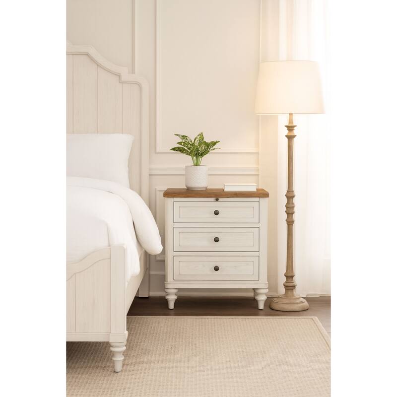 3 Drawer Nightstand with USB - Cement and Sand